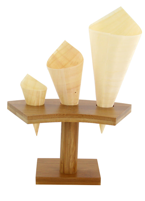 Mini Wooden Cone - D:1.9in H:4.9 X 3.5in - 1000 Pcs