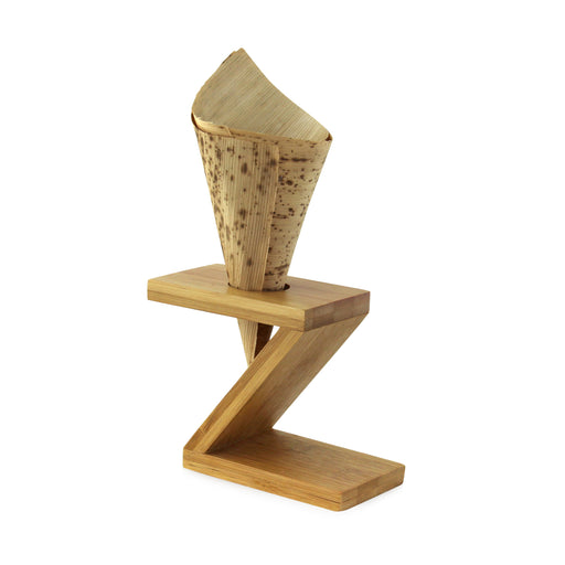 Single Bamboo Cone Holder Z Shaped - L:3.5in H:2.5in - 10 Pcs