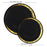 10.25" Black with Gold Moonlight Round Plastic Dinner Plates (120 Plates Per Case)