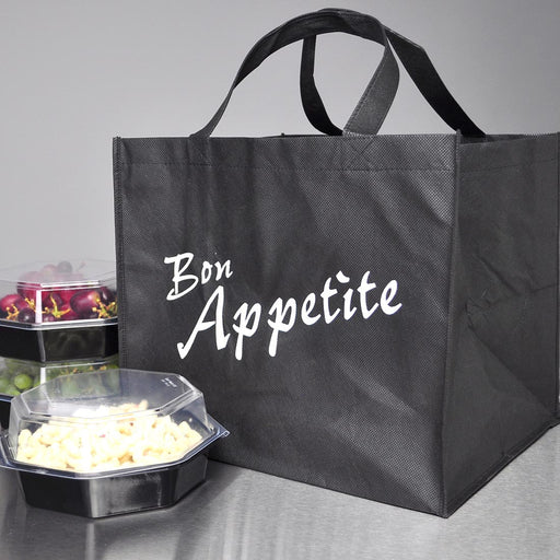 14" x 12" x 12" + 12"BG 80 GSM Non-Woven Polypropylene Bag -- Catering and Take Out, 100/CS
