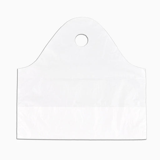 19" x 18" + 9.5"BG 1.25 mil Unprinted White Take Out Bag w/ Wave Top Handle, 500/CS
