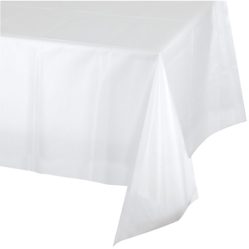 Creative Converting 54 X 108 Clear Rectangular Disposable Plastic Table Cover - 12/Case