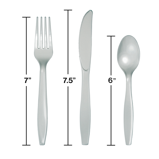 Shimmering Silver Assorted Plastic Cutlery (288 Pieces Per Case)