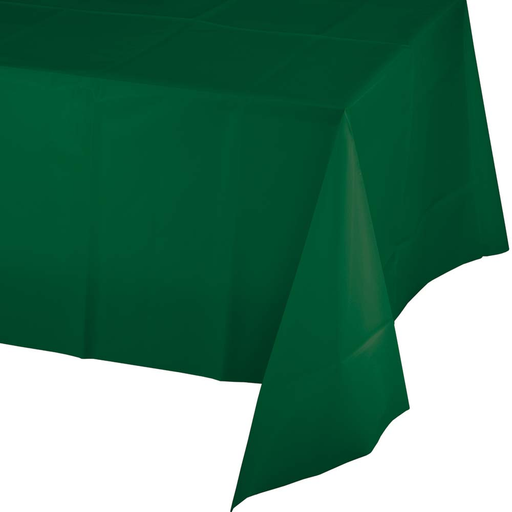Creative Converting 54 X 108 Hunter Green Rectangular Disposable Plastic Table Cover - 12/Case