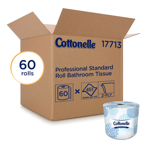 Cottonelle® Professional Standard Roll Toilet Paper (17713), 2-Ply, White, (451 Sheets/Roll, 60 Rolls/Case, 27,060 Sheets/Case)