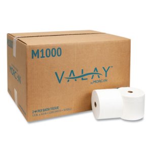 Morcon Paper M1000 VALAY® SMALL CORE TISSUE, 2-Ply 1000 Sheets per Roll (36 Per Case)