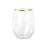 12 oz. Clear with Gold Stemless Plastic Wine Glasses (64 Per Case)