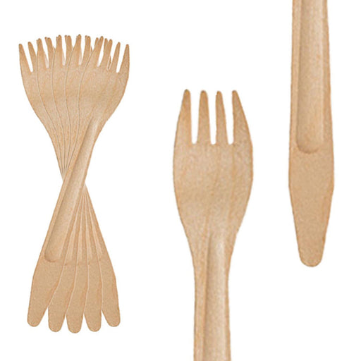 6.5" Natural Birch Disposable Eco-Friendly Dinner Forks (600 Forks Per Case)
