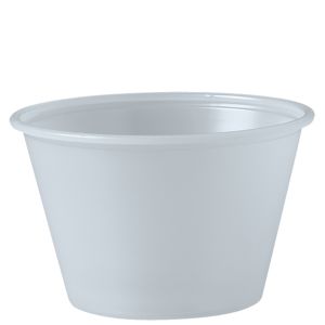 Dart 4 oz Plastic Soufflé Cup - Translucent (2,500/CS) - Paper Supplies Plus