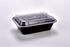 Sunrise Brands SR-838B - 24 oz. Microwaveable Rectangular Container and Lid Combo, Black Base/Clear Lid, 150 ct.