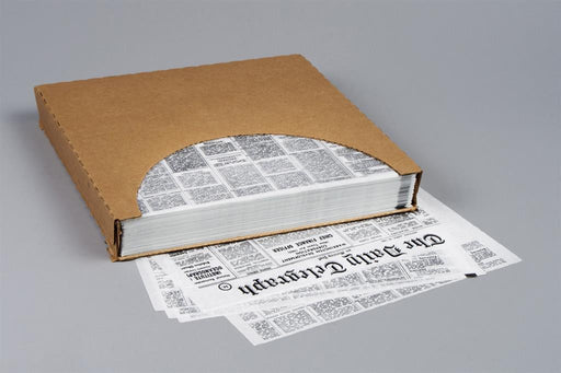 12x12 Newsprint Dry Wax Moisture Resistant Sandwich Wrap