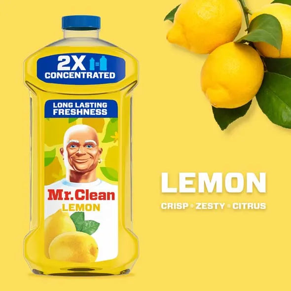 Mr. Clean All Purpose Cleaner, Floor Cleaner for Mopping, Cleaning Liquid, Lemon, 41oz (4 Per Case)
