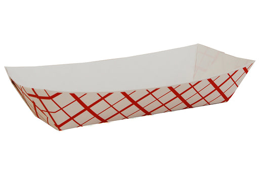 Red Check Hot Dog Trays (1000 Trays Per Case)
