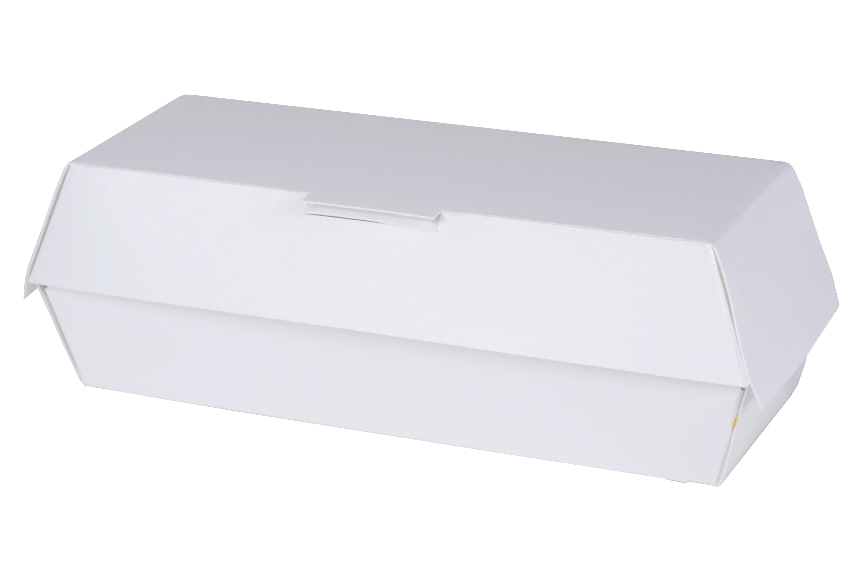 White Hot Dog Clamshell Containers — Hinged Foam Trays | 500/Case