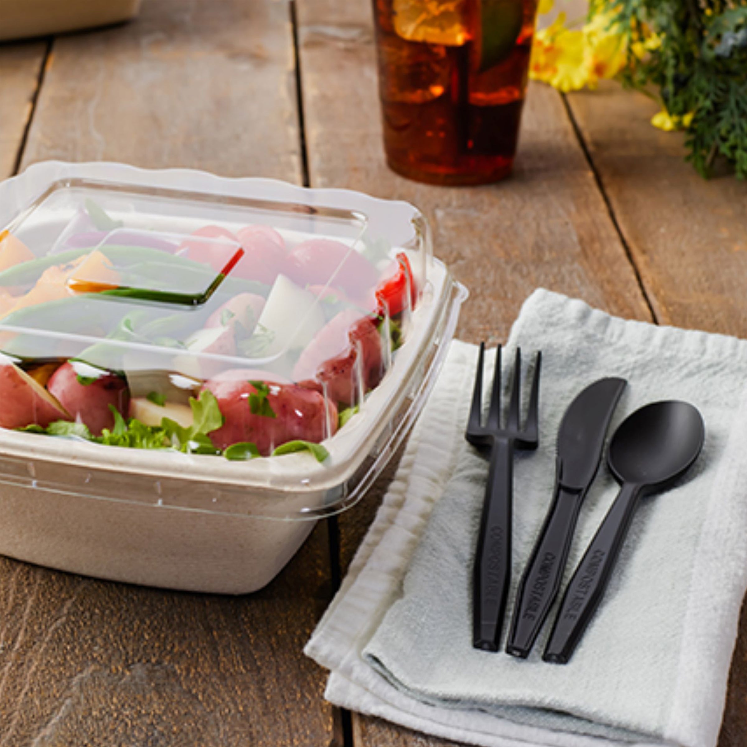 Fineline ReForm Wrapped Cutlery Kit, Black alternate view (17CKFSKPP-BK)