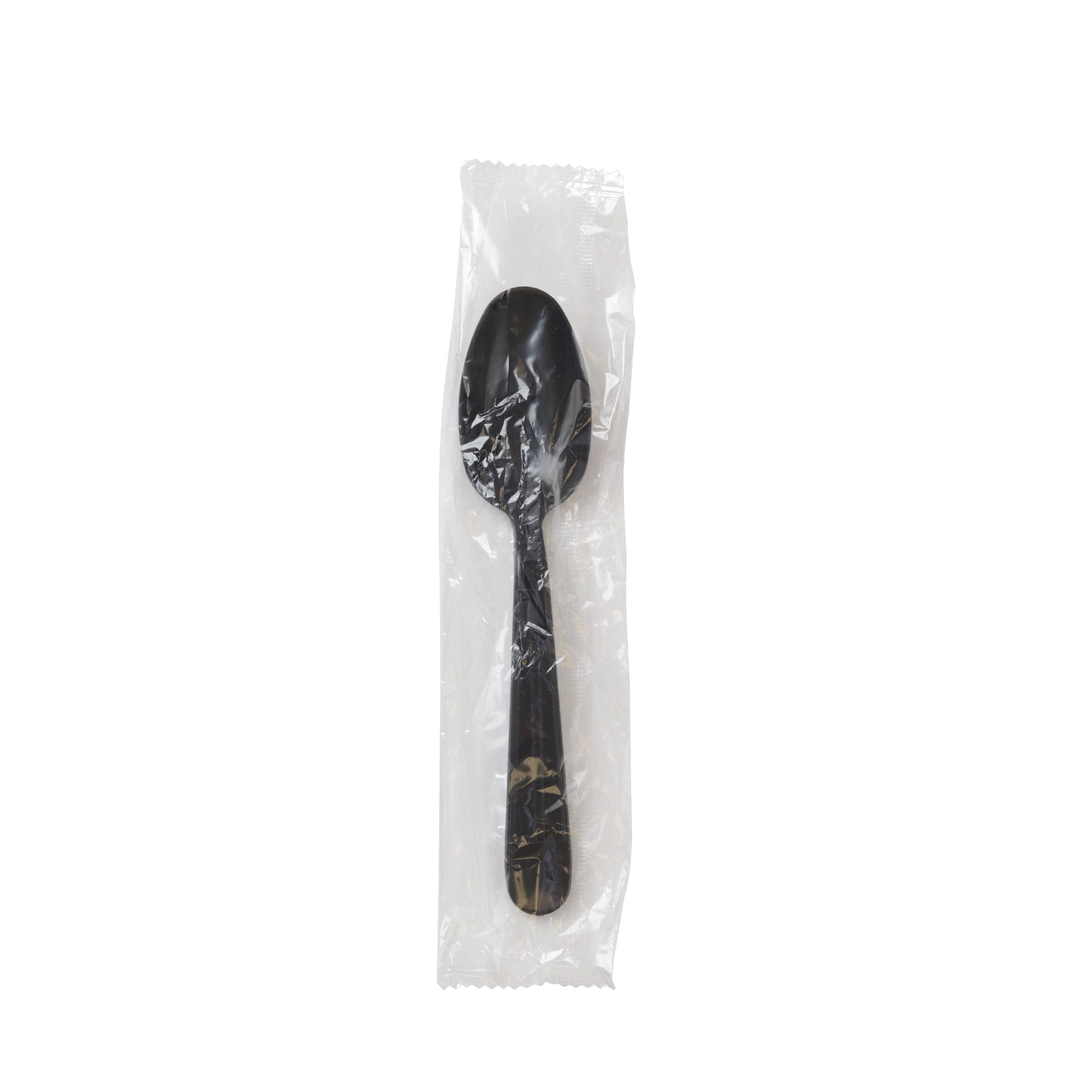 Fineline ReForm 6" Individually Wrapped Spoon, Black (17CIS-BK)
