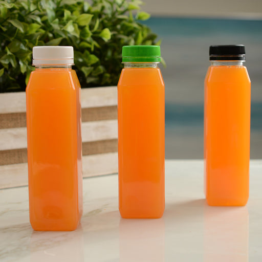 TALL SQUARE PET CLEAR JUICE BOTTLE