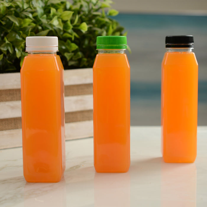 TALL SQUARE PET CLEAR JUICE BOTTLE