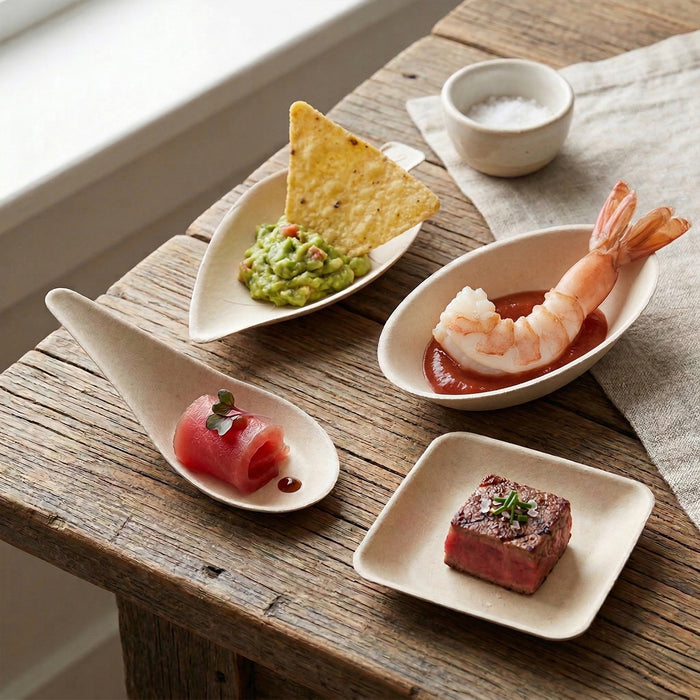 4" Compostable Mini Taster Spoons – Bagasse Appetizer & Dessert Spoons (500/Case)