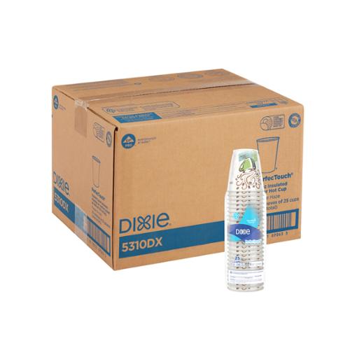 DIXIE® PERFECTOUCH® 10OZ INSULATED PAPER HOT COFFEE CUPS - 500 CUPS PER CASE