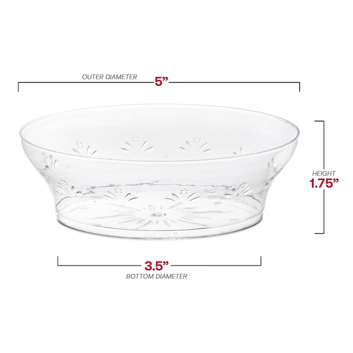 Clear Floral Round Disposable Plastic Bowls