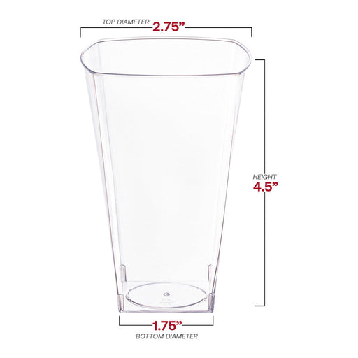 Clear Square Plastic Cups (Multiple Sizes)