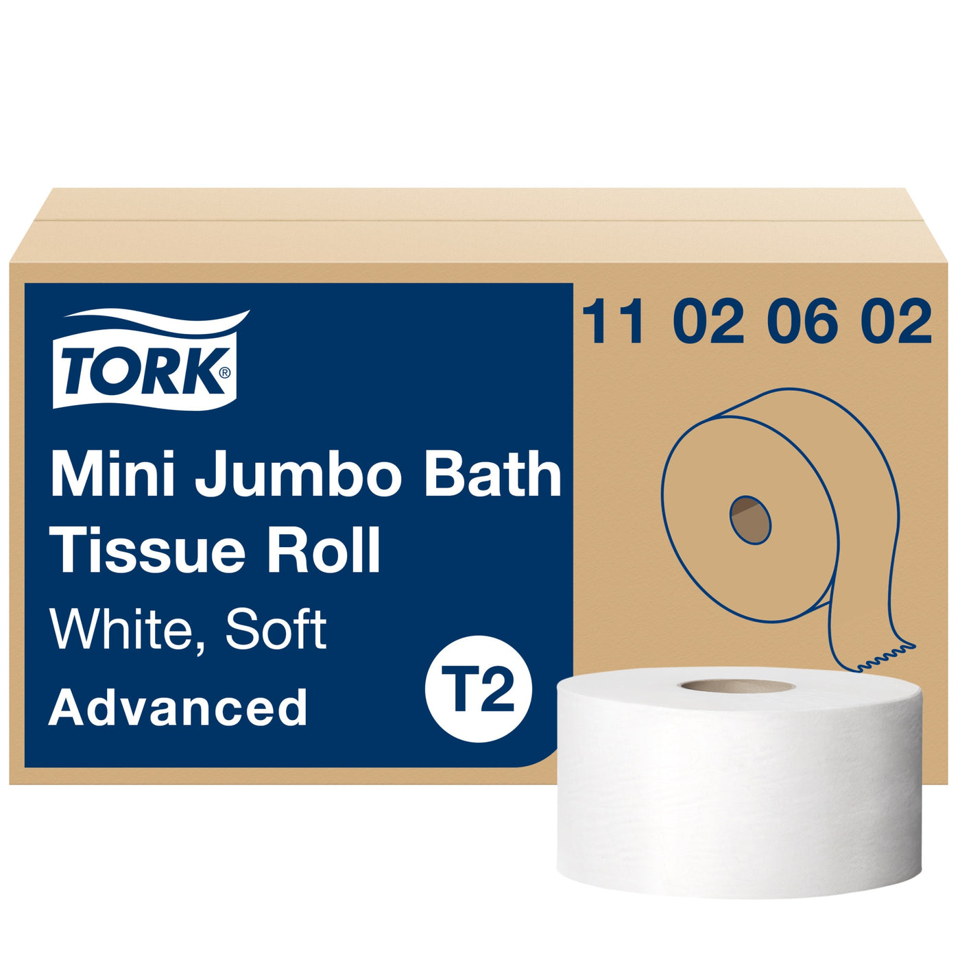 Tork JRT Mini Plus 2-Ply 3.55X751' Bath Tissue — Case of 12 (11020602)