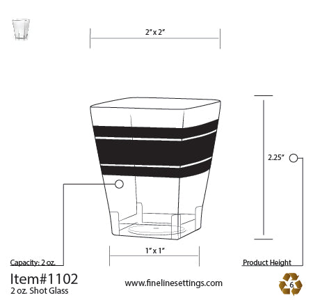 Fineline Tiny Temptations 2 oz Shot Glass specifications (1102)