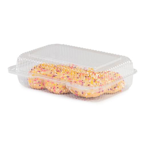 DFI LBH-663 rectangle clear medium OPS hinged lid food container