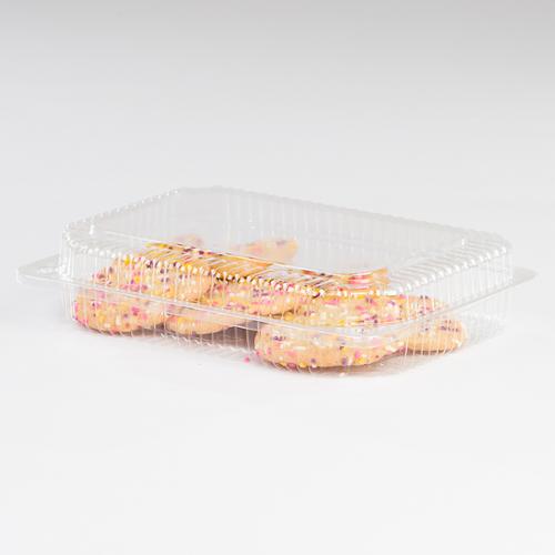 DFI LBH-615 clear OPS hinged pastry and food container 9 x 6.5 x 2 inch