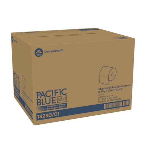 Pacific Blue Select™ Standard Roll Embossed 2-Ply Toilet Paper By Gp Pro (Georgia-Pacific), 80 Rolls Per Case