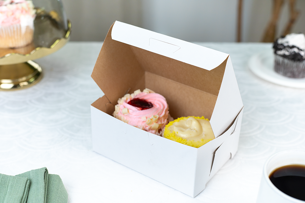 Southern Champion Tray Standard White Bakery Boxes 6X4-1/2X2-3/4, 250 Count