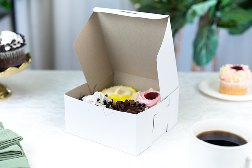 Southern Champion Tray Standard White Bakery Boxes 6X6X3, 250 Count
