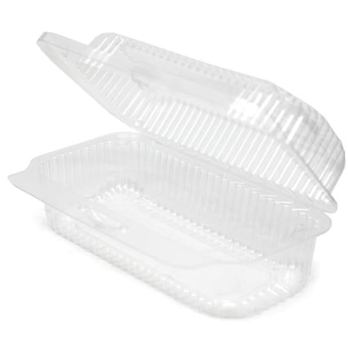 Detroit Forming Clear Hinged OPS Food Container with Bar Lock Closure – 5" x 2" x 2" (250/Case)
