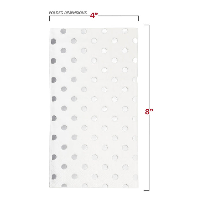 Durable White with Dots Paper Dinner Napkins
