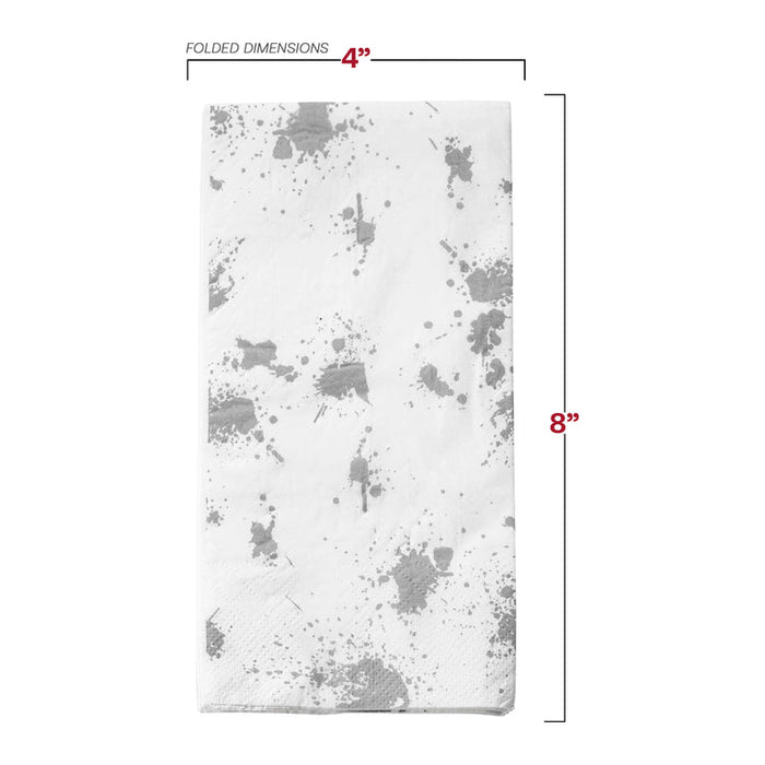 Durable White with Paint Splatter Paper Dinner Napkins