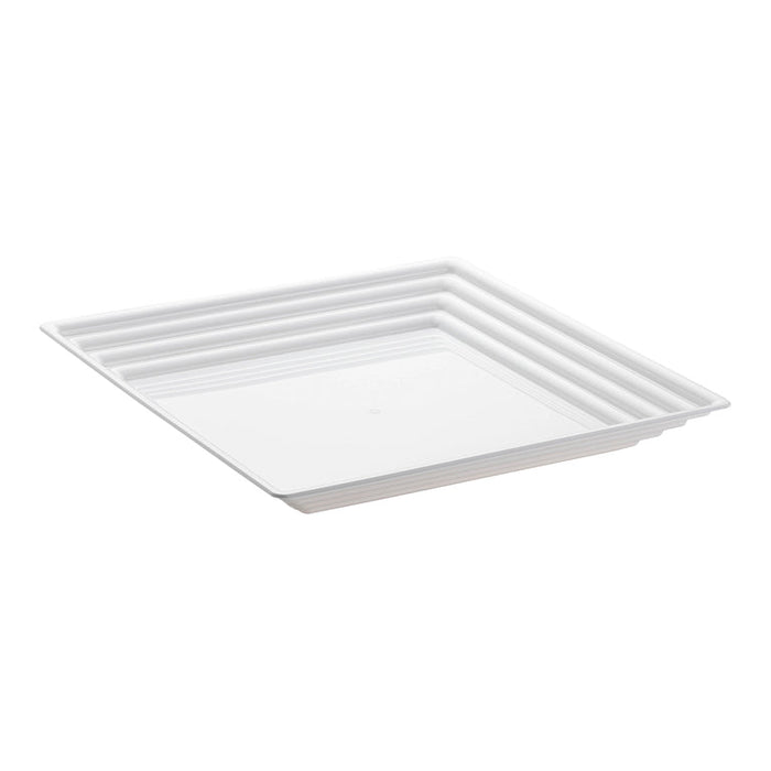 Square with Groove Rim Plastic Serving Trays