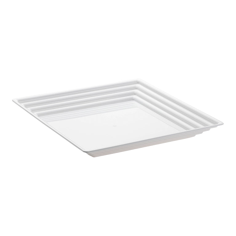 Square with Groove Rim Plastic Serving Trays