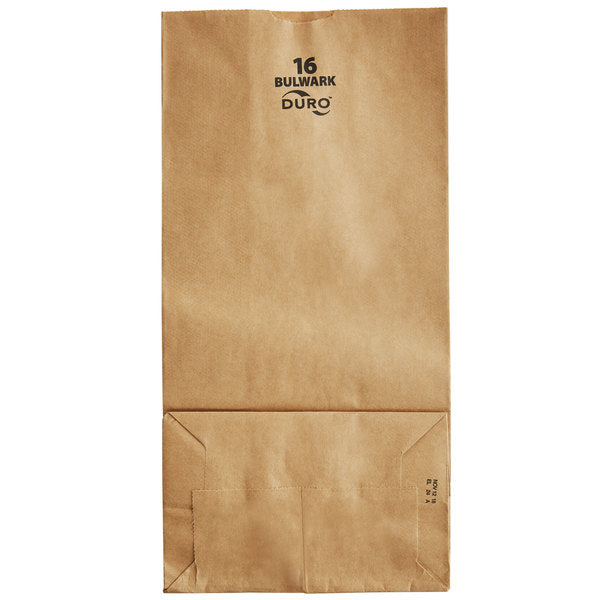 DURO BAG #16 Kraft Bulwark Bag 57# ( 7-3/4X4-13/16X16) 400 BAGS