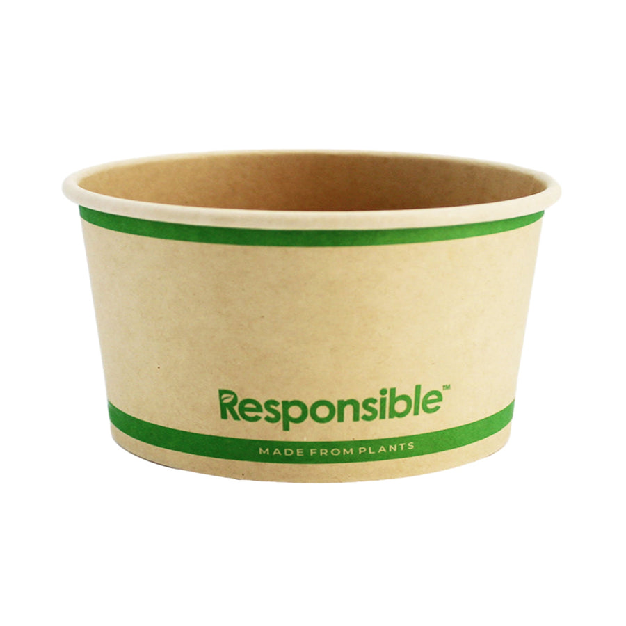 6 oz kraft brown compostable paper food container