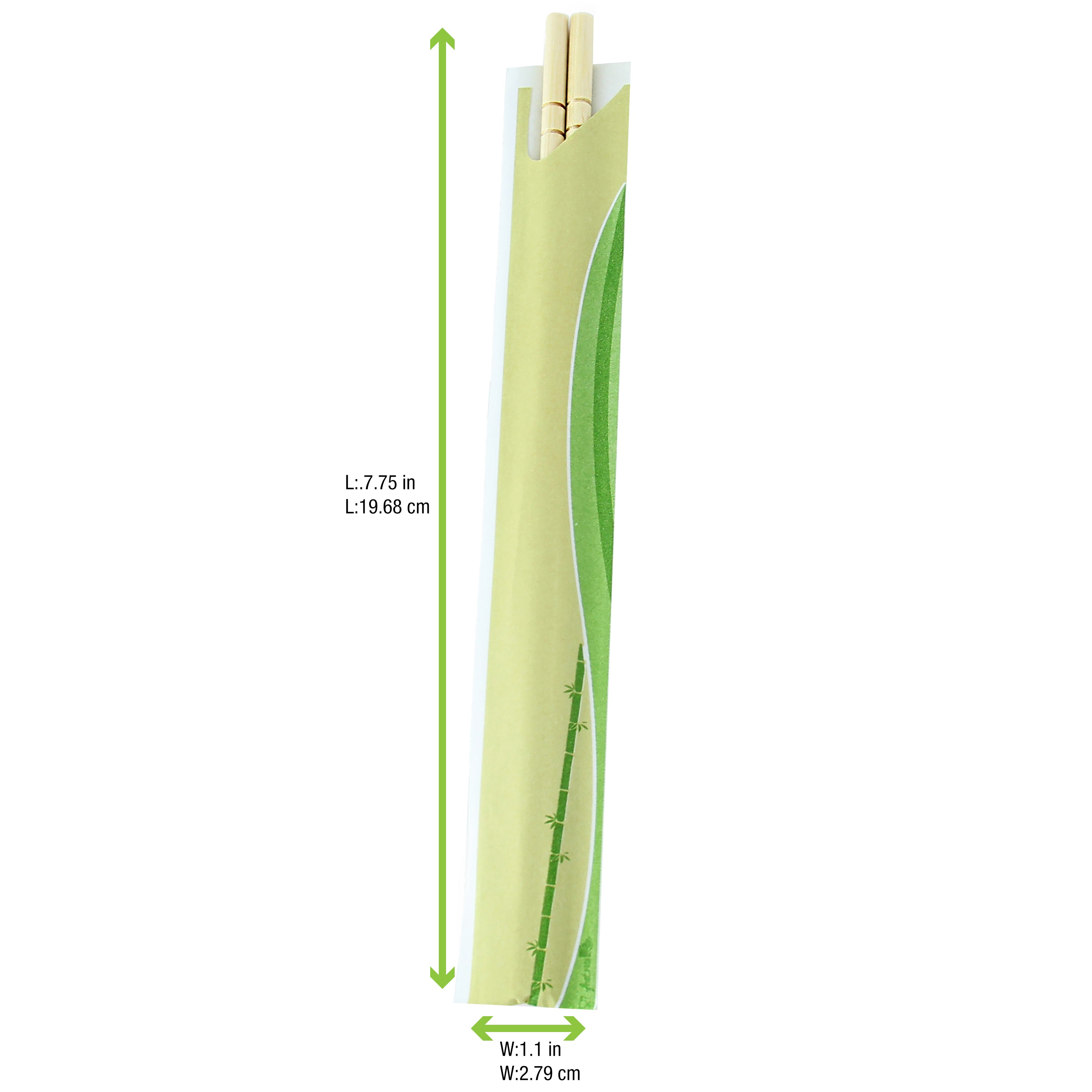 Bamboo Chopsticks in Sleeve 7.9" — Individually Wrapped | 2000/Case
