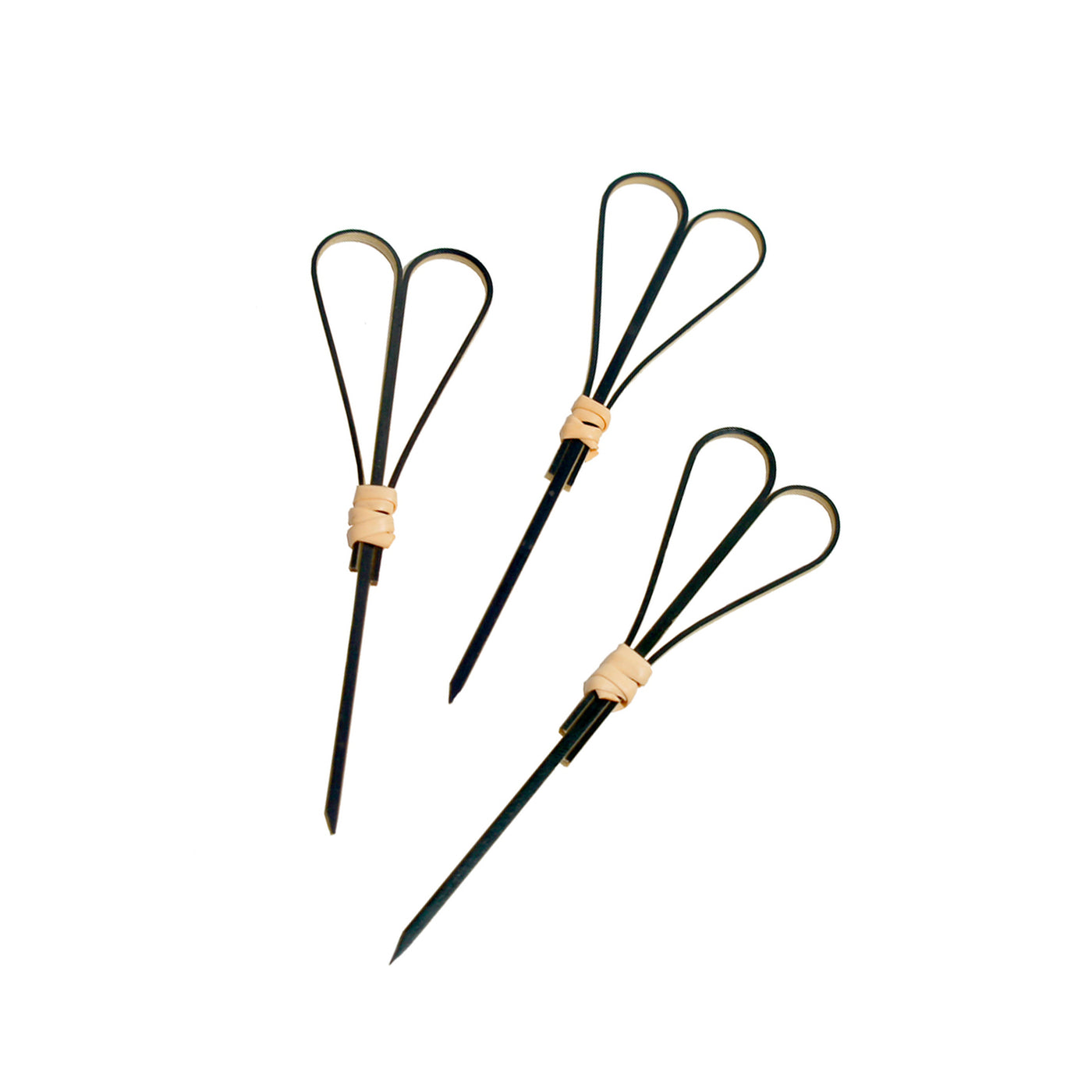 Black Bamboo Skewer With Looped Heart Design - 3.9in - 2000 Pcs