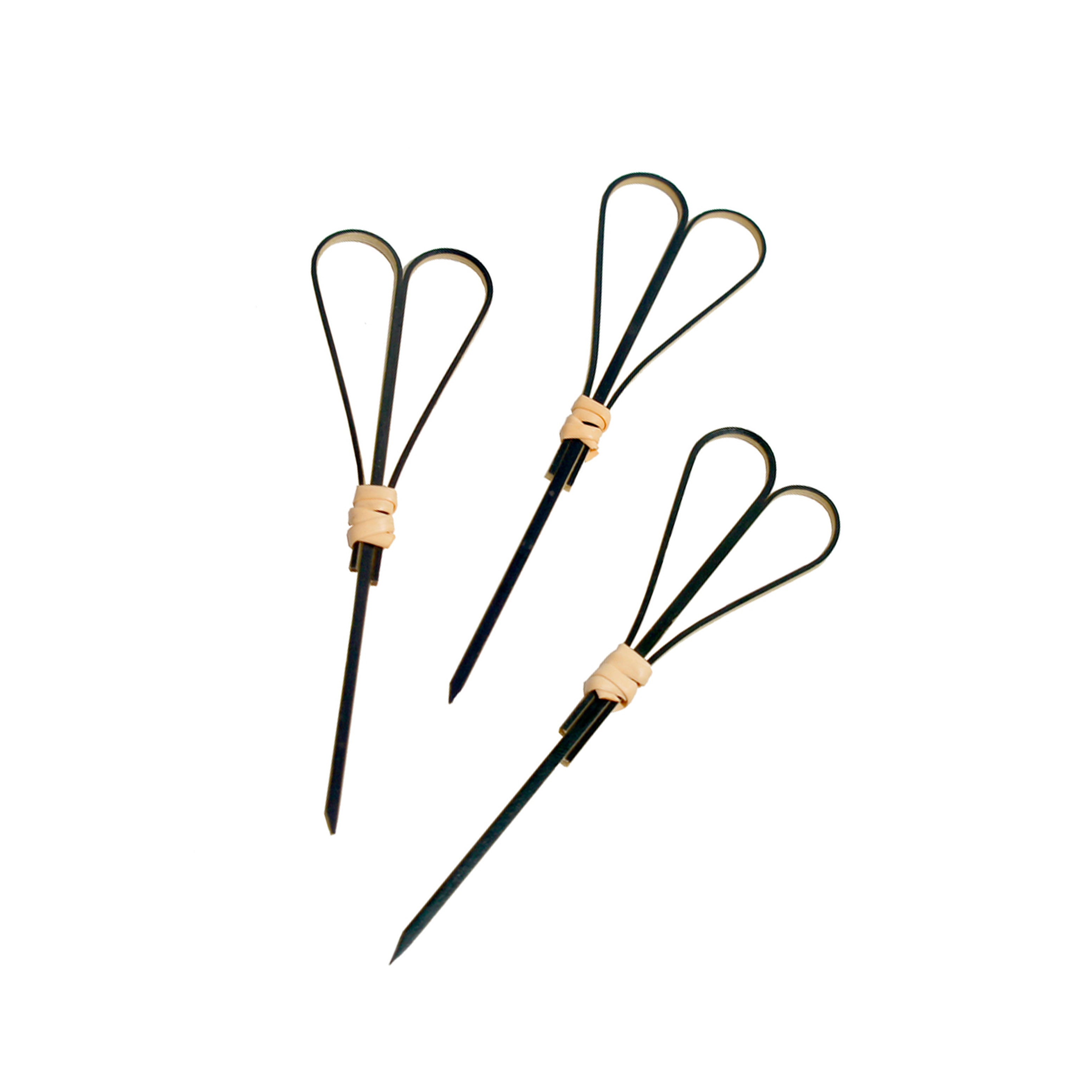Black Bamboo Skewer With Looped Heart Design - 3.9in - 2000 Pcs