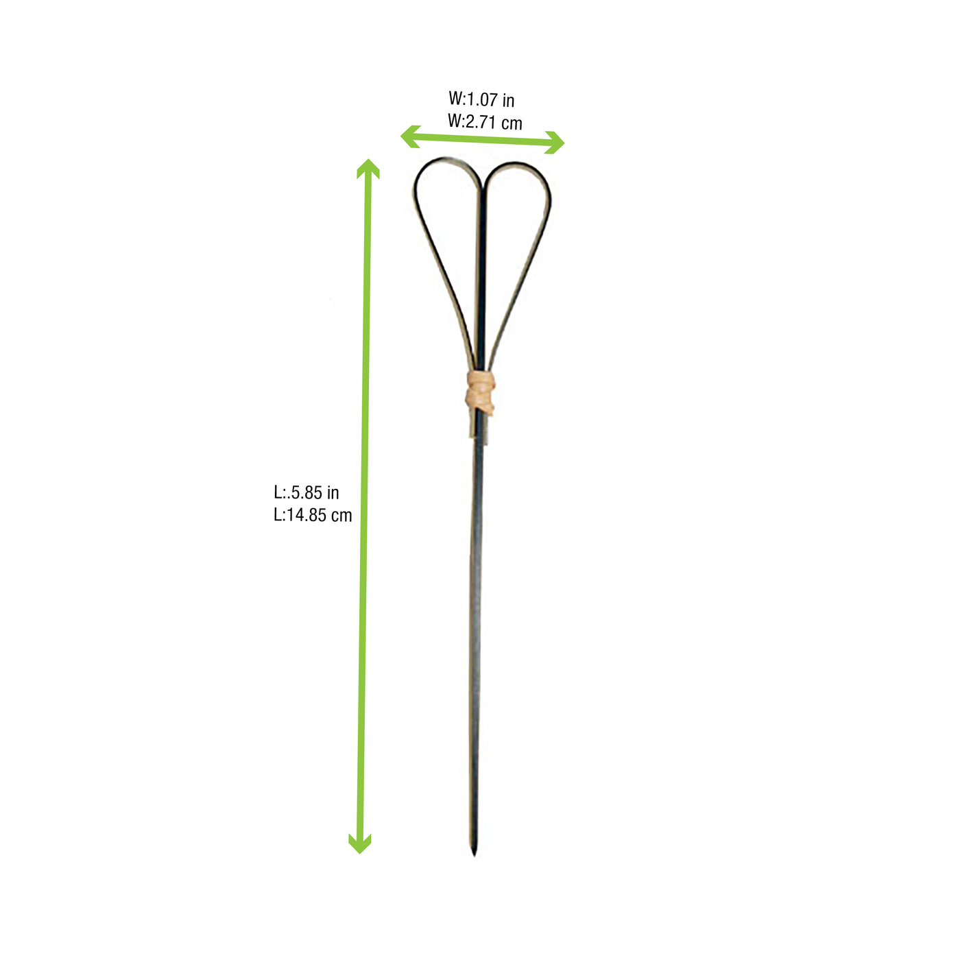 Black Bamboo Skewer With Looped Heart Design - 5.9in - 2000 Pcs