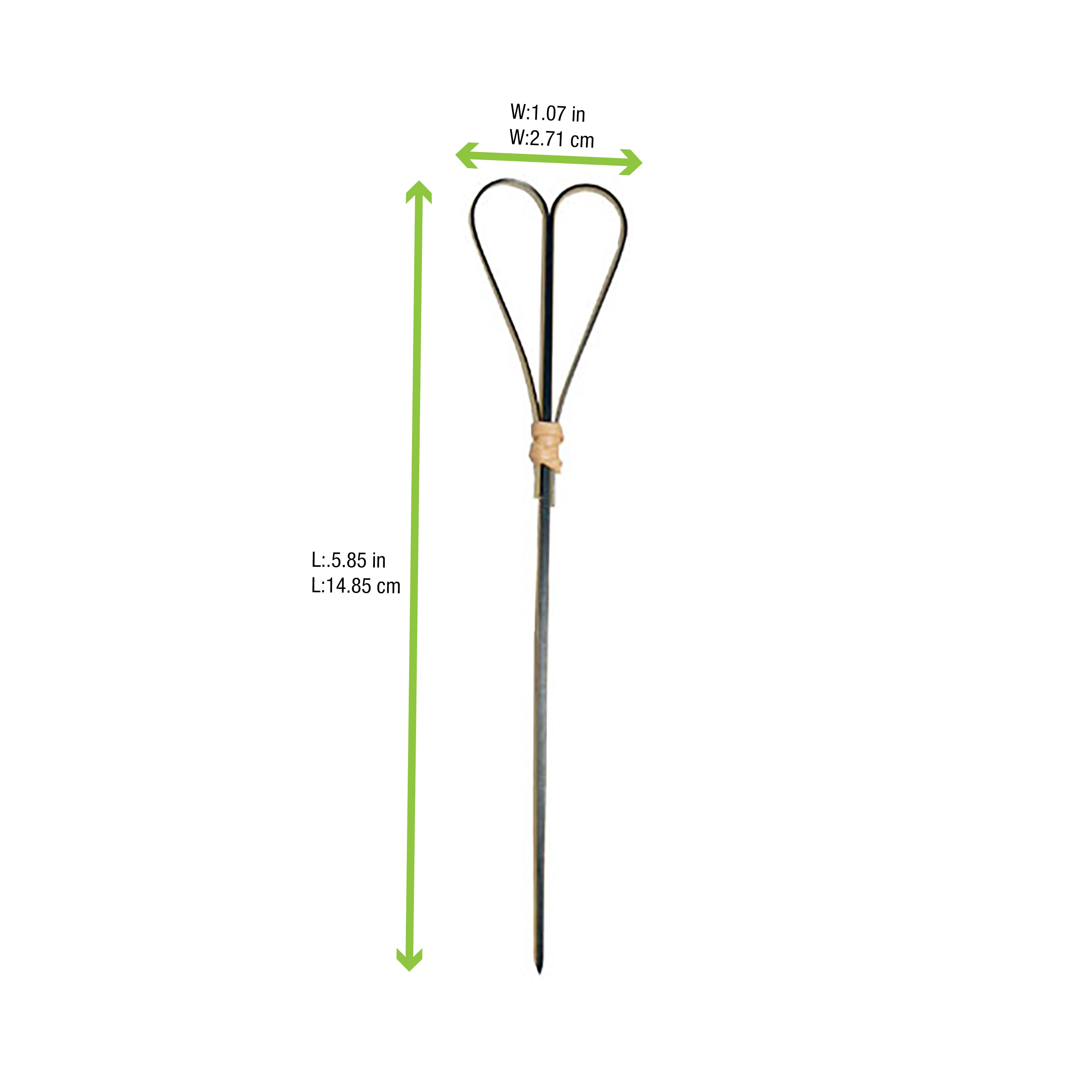 Black Bamboo Skewer With Looped Heart Design - 5.9in - 2000 Pcs