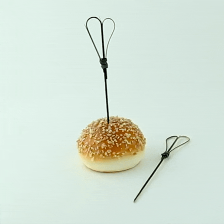 Black Bamboo Skewer With Looped Heart Design - 5.9in - 2000 Pcs