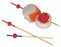 KYOTO Bamboo Pick with 1 Red Bead & Red End - L:3.5in - 2000 pcs