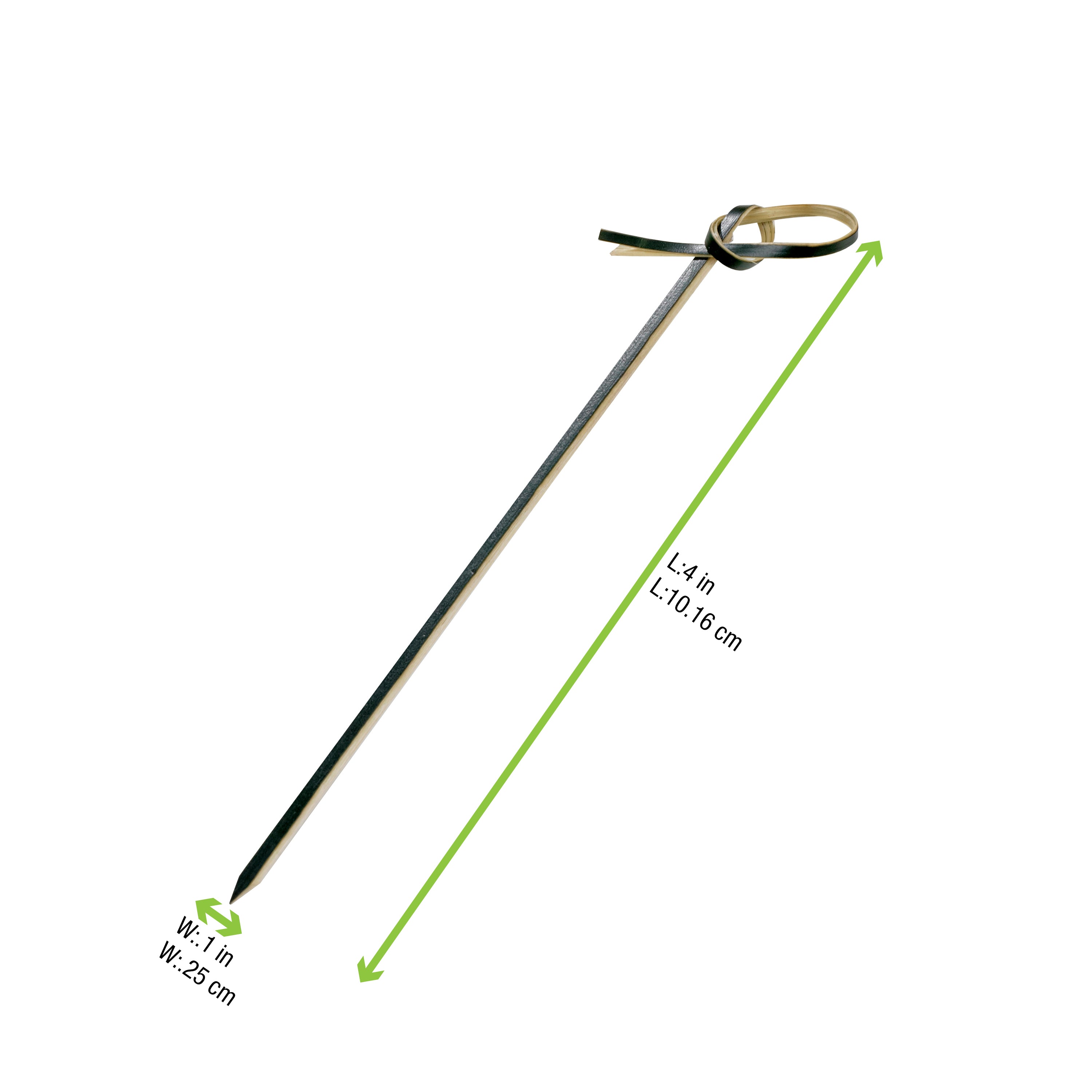 Black Looped Bamboo Skewer -3.9in - 2000 Pcs