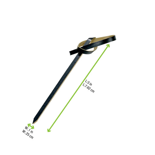 Black Looped Bamboo Skewer - 2.4in - 2000 Pcs