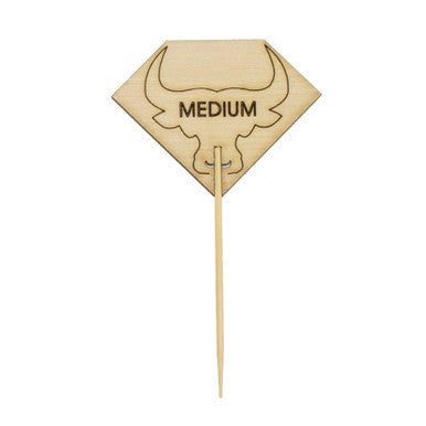 Diamond Shaped Steak Markers with Bull Head Medium - L:3.7in W:2.1in - 1000 pcs